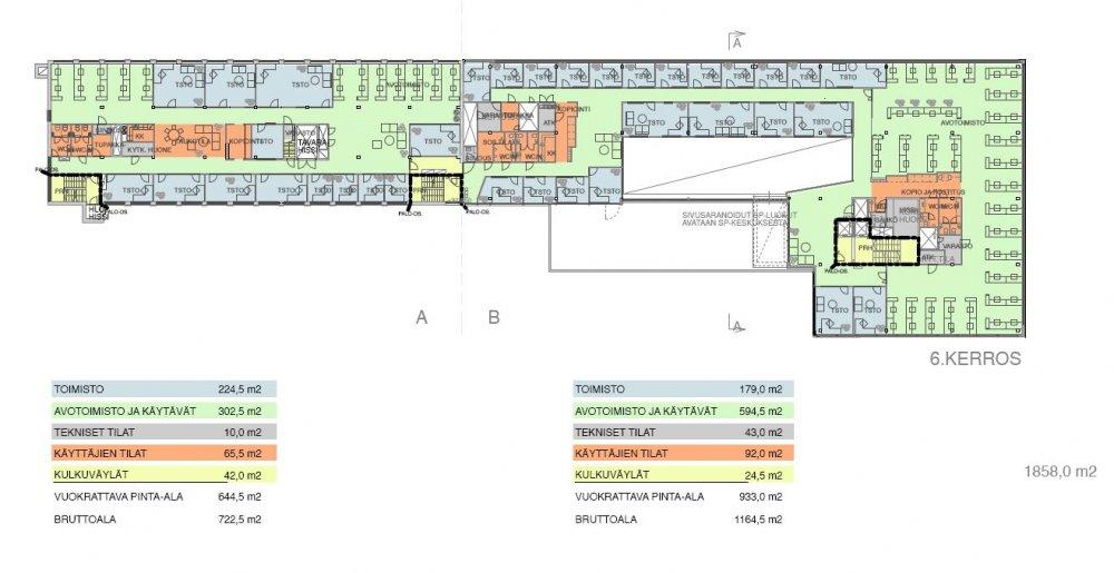 Valimotie 15 A, 622m2, 6. kerros, Toimistotila