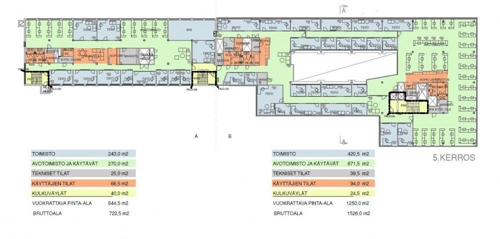 Valimotie 15 B, 1242m2, 5. kerros, Toimistotila