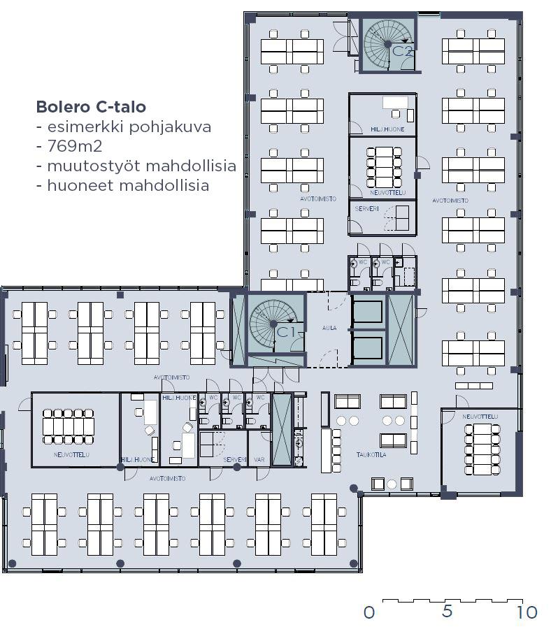 Atomitie 2 C, 769m2, 5. kerros, Toimistotila
