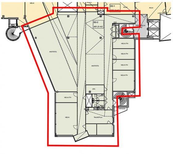 Huopalahdentie 24 B-talo, 491m2, 3. kerros, Toimistotila