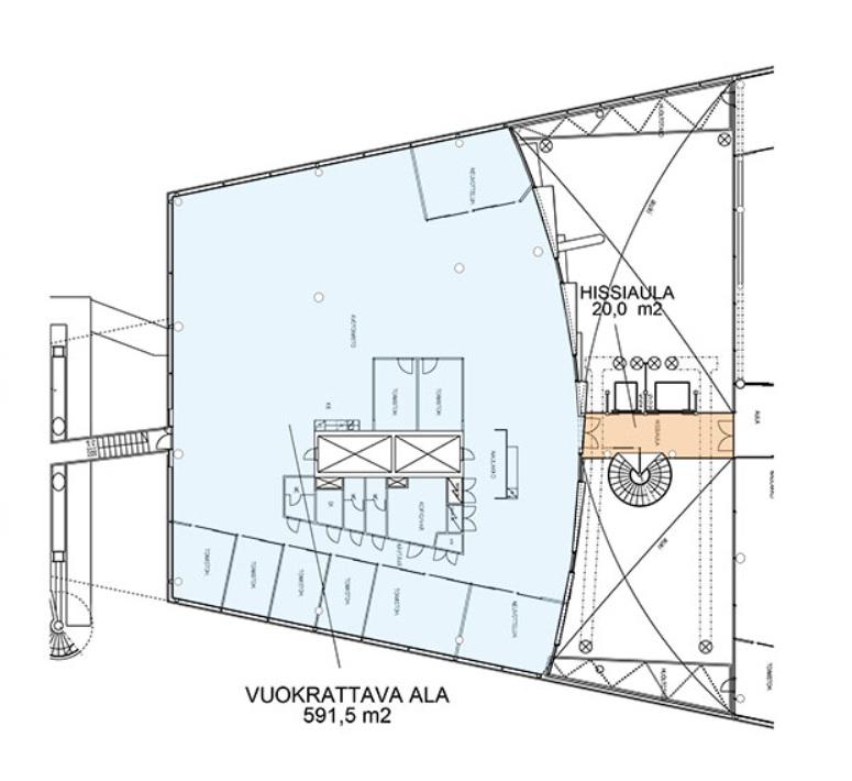 Tammasaarenkatu 5 SANTA MARIA, 591m2, 4. kerros, Toimistotila