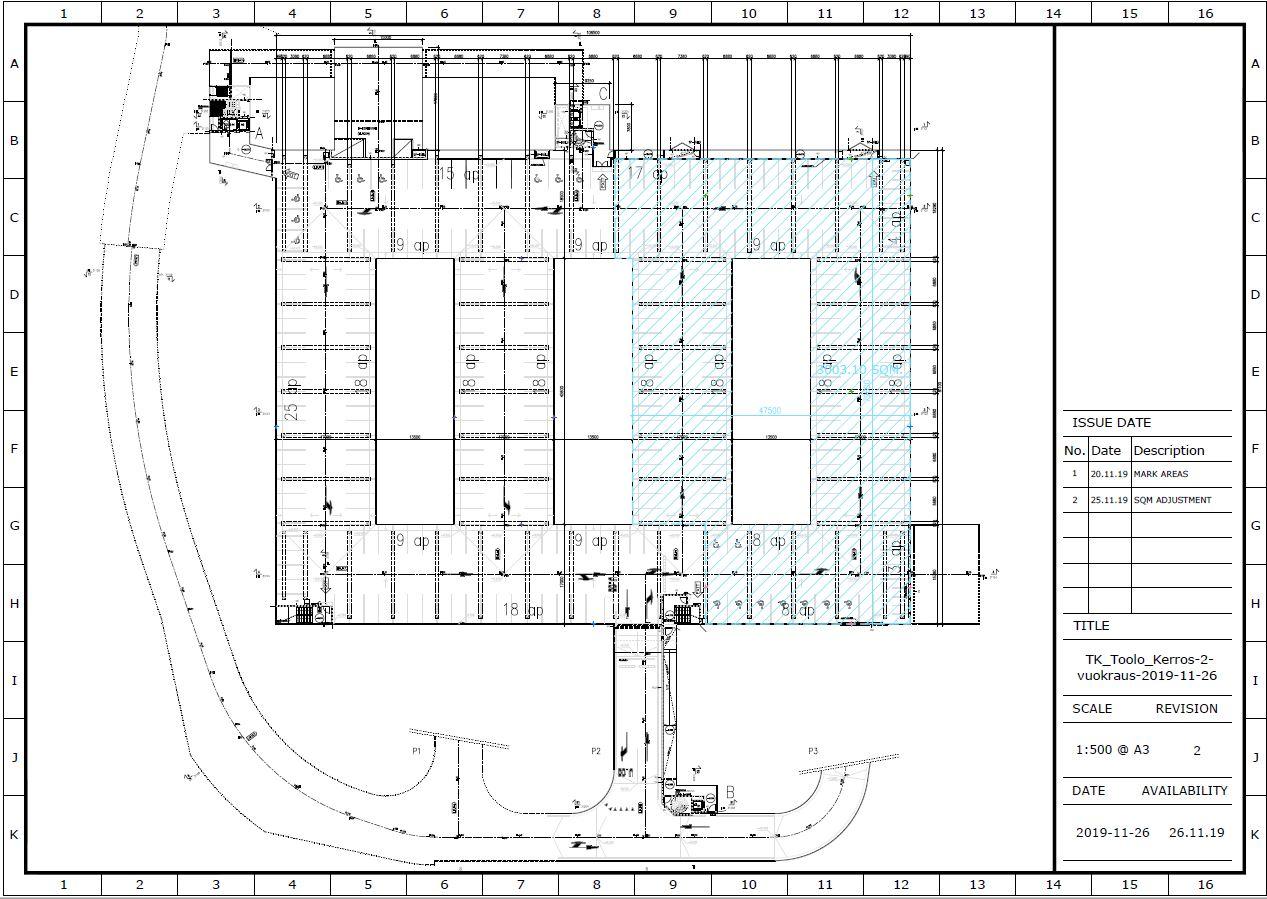Töölönkatu 23-25, 6900m2, Pohjakerros, Varastotila
