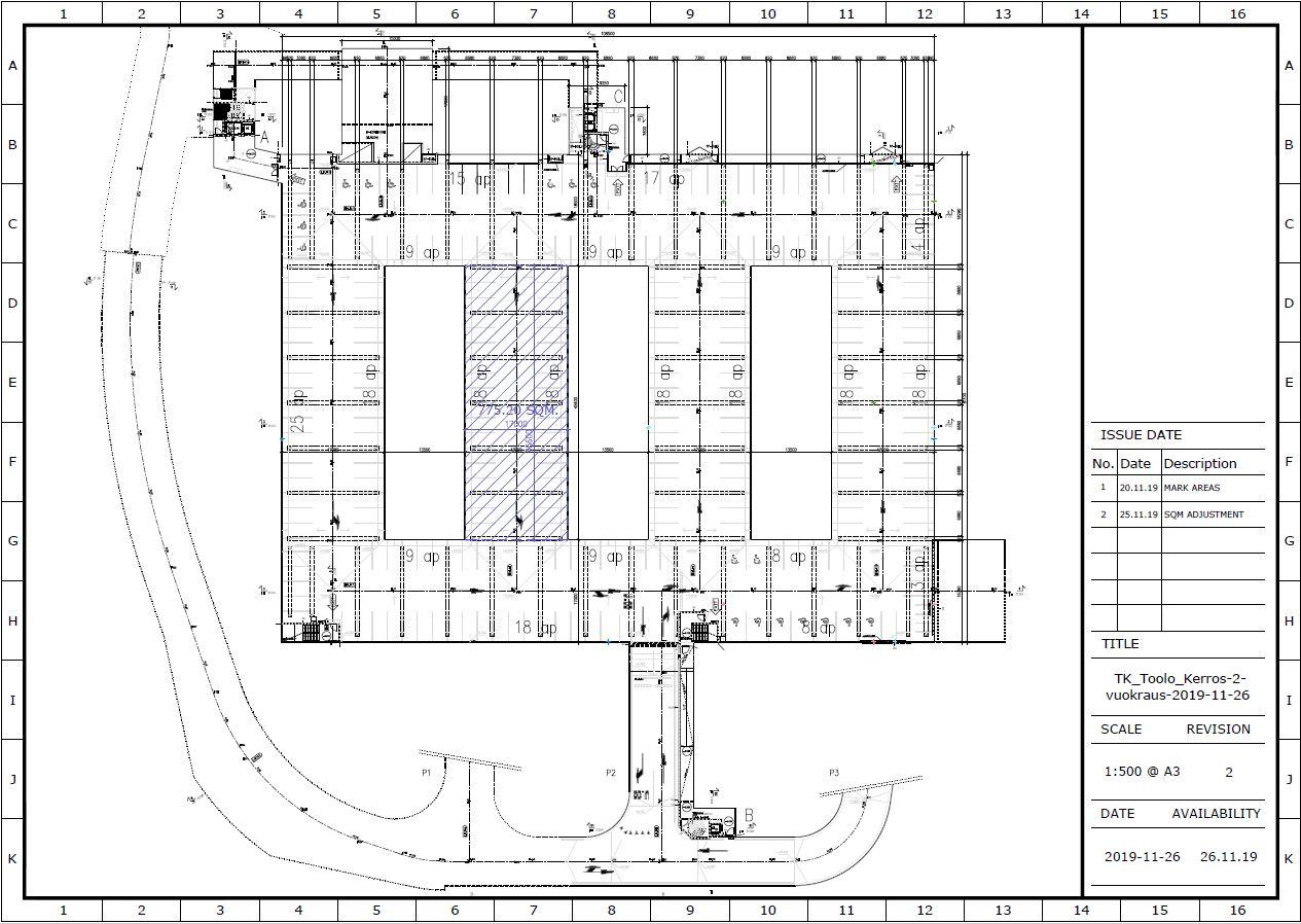 Töölönkatu 23-25, 6900m2, Pohjakerros, Varastotila