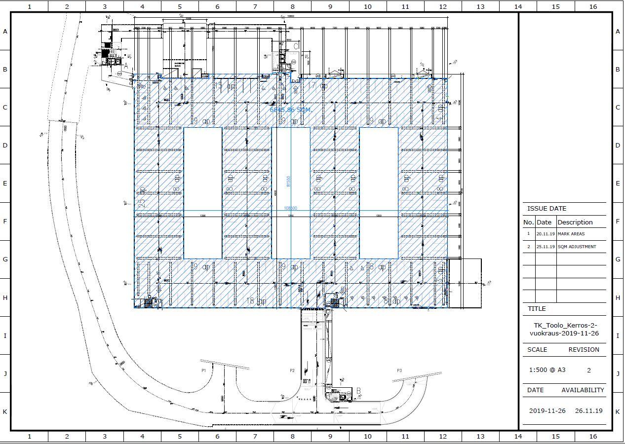 Töölönkatu 23-25, 6900m2, Pohjakerros, Varastotila