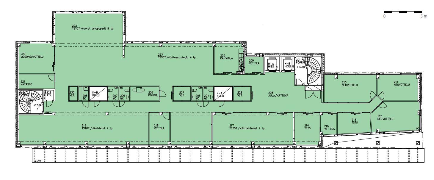 Pohjoinen Rautatiekatu 25, 616m2, 2. kerros, Toimistotila