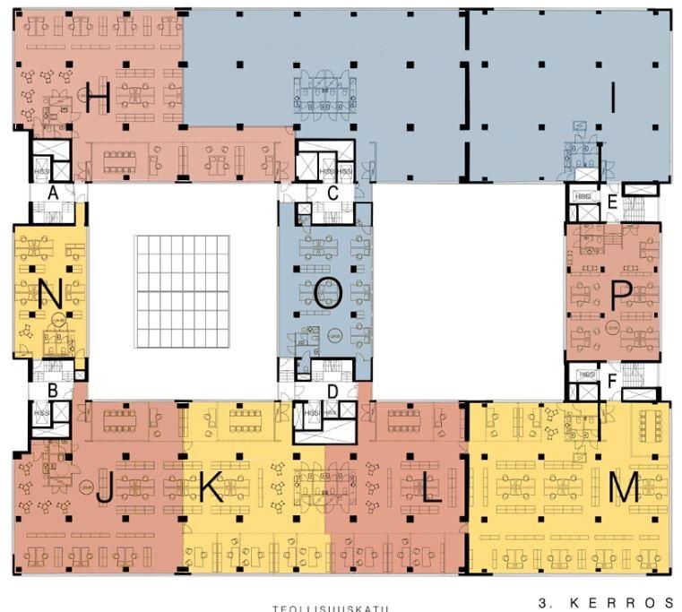 Teollisuuskatu 21, 561m2, 3. kerros, Toimistotila