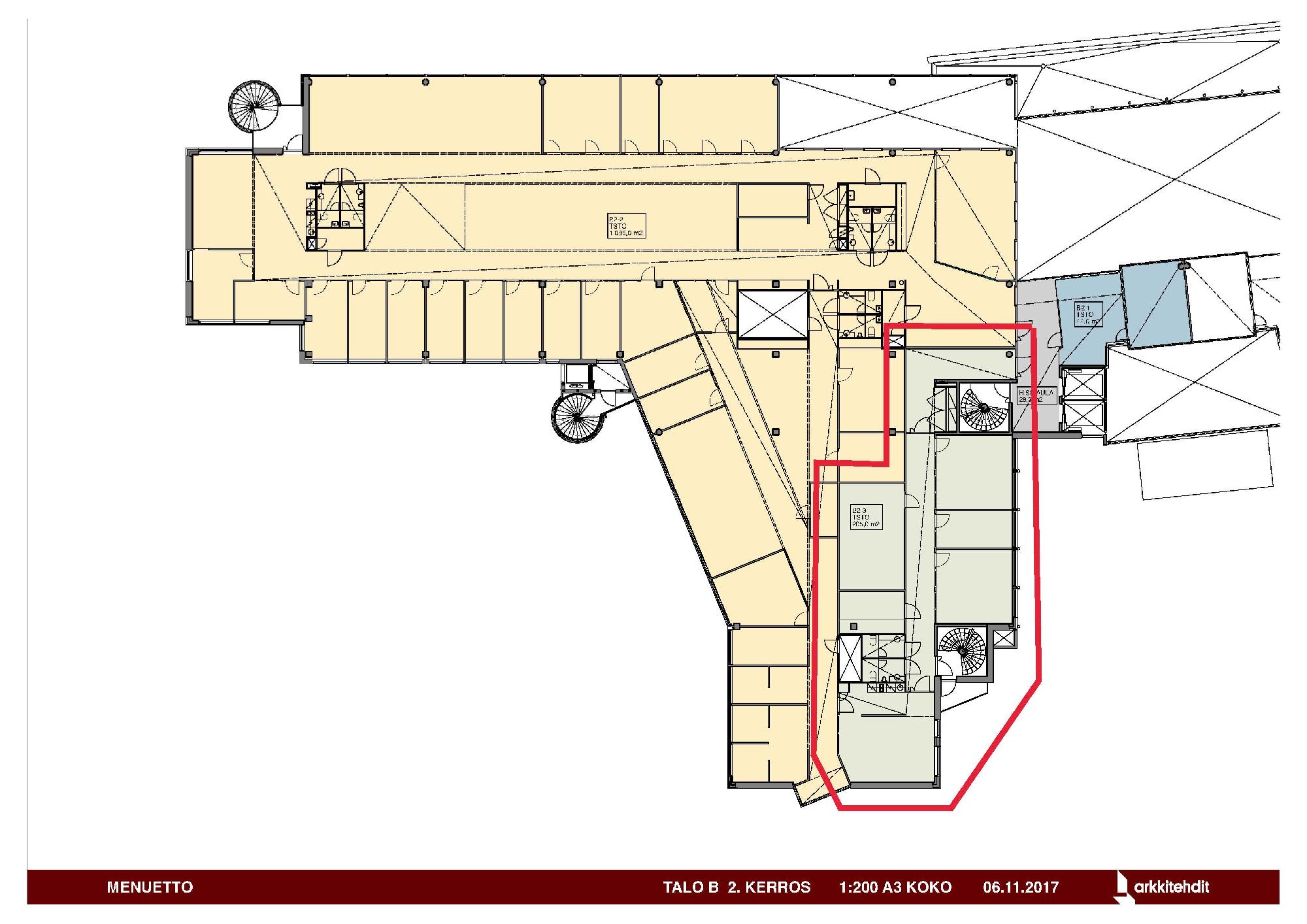 Huopalahdentie 24 B-talo, 205m2, 2. kerros, Toimistotila