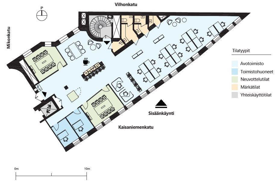 Kaisaniemenkatu 4, 262m2, 4. kerros, Toimistotila