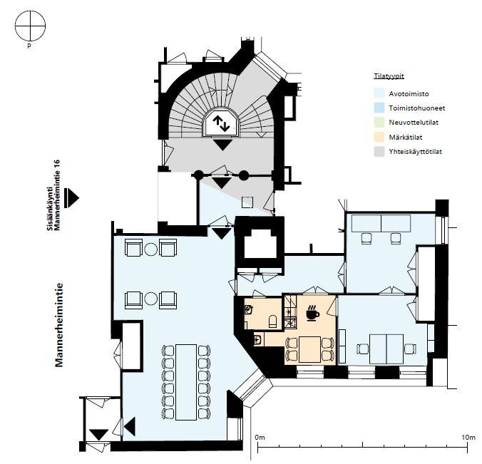 Mannerheimintie 18, 107m2, 7. kerros, Toimistotila