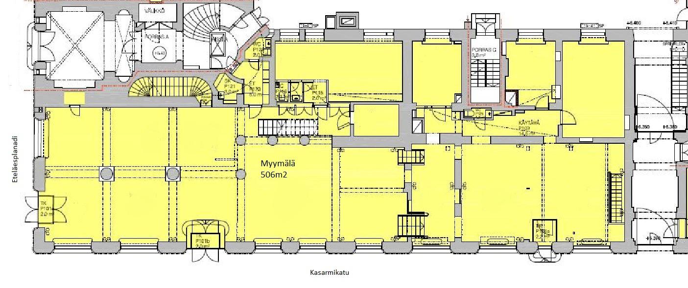 Eteläesplanadi 12, 640m2, Katutaso, Liiketila