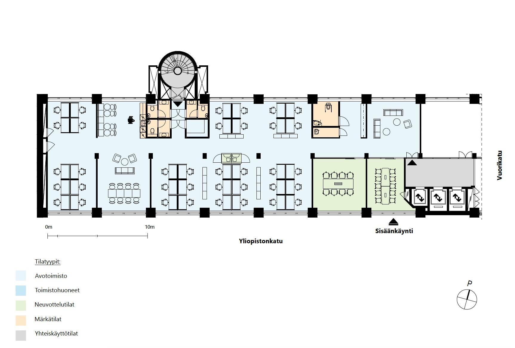 Yliopistonkatu 5, 396m2, 4. kerros, Toimistotila