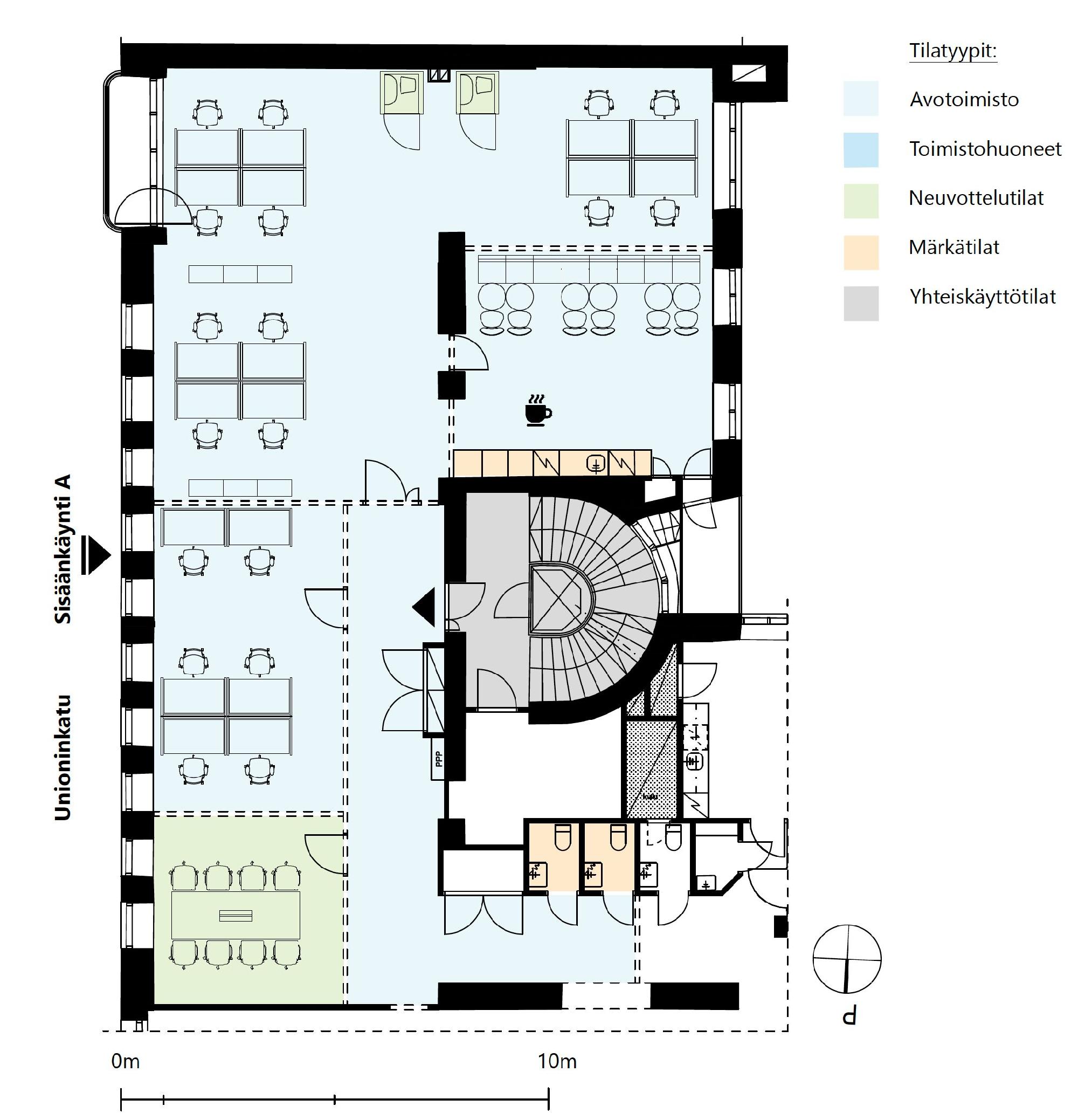 Unioninkatu 18, 225m2, 4. kerros, Toimistotila