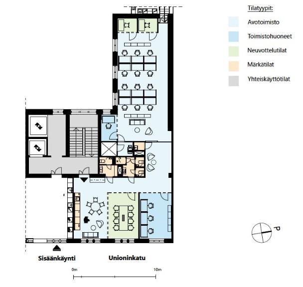 Unioninkatu 24, 220m2, 3. kerros, Toimistotila