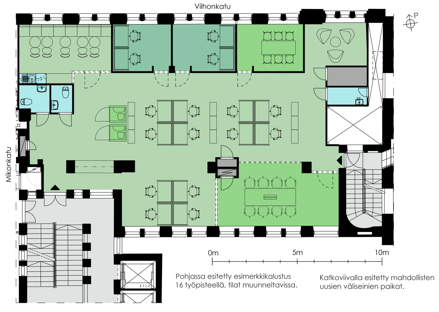 Mikonkatu 19, 210m2, 4. kerros, Toimistotila