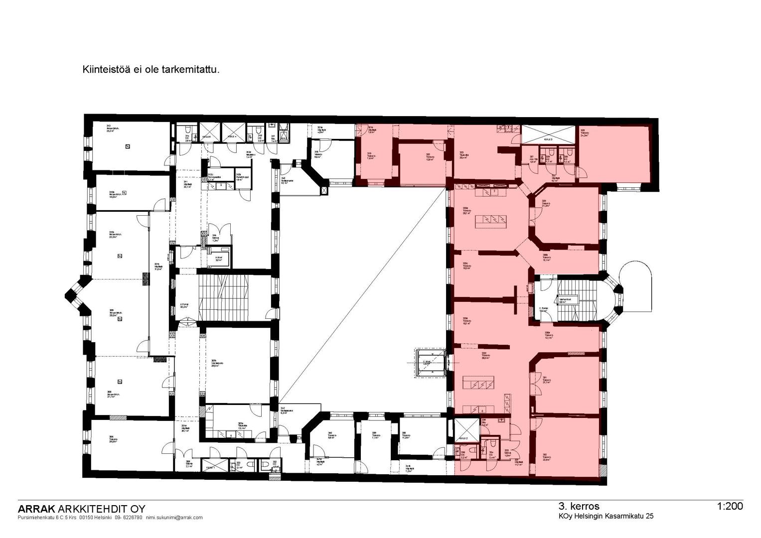Kasarmikatu 25, 350m2, 3. kerros, Toimistotila