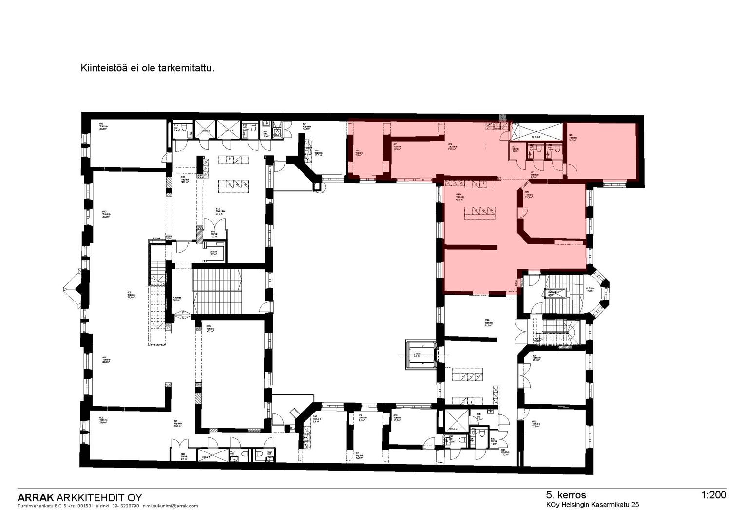 Kasarmikatu 25, 175m2, 5. kerros, Toimistotila