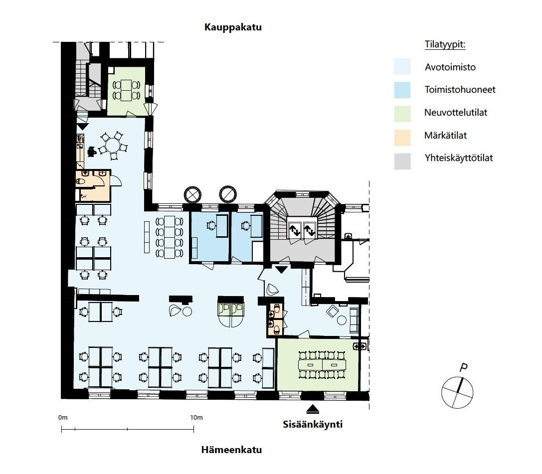 Hämeenkatu 18 TAMPERE, 298m2, 6. kerros, Toimistotila