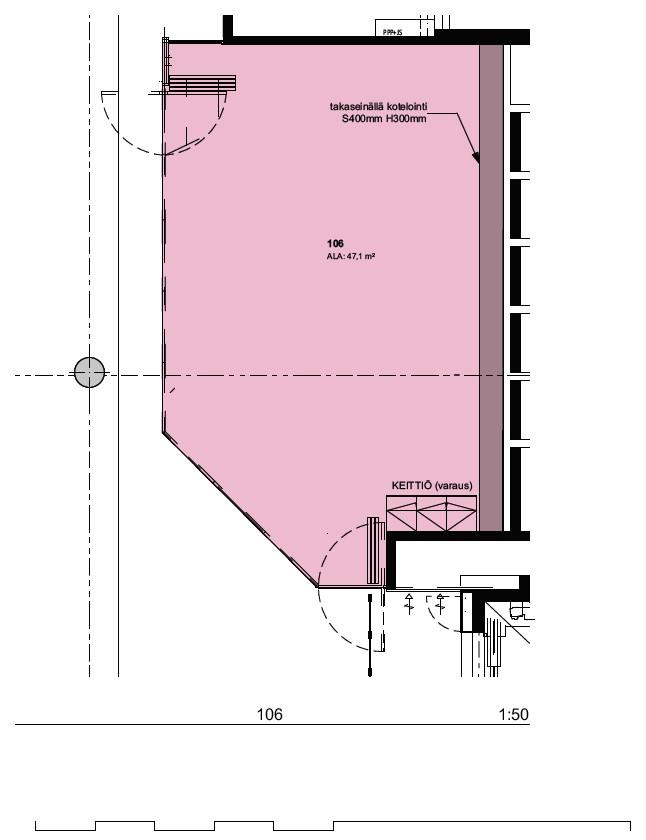 Aleksanterinkatu 9, 47m2, 2. kerros, Ravintolatila