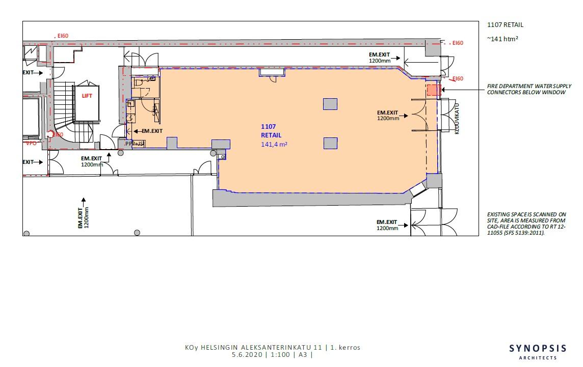 Aleksanterinkatu 11, 142m2, Katutaso, Ravintolatila