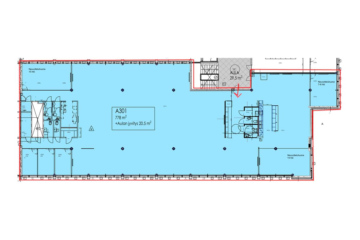 Lautatarhankatu 10, 1141m2, 5. kerros, Toimistotila