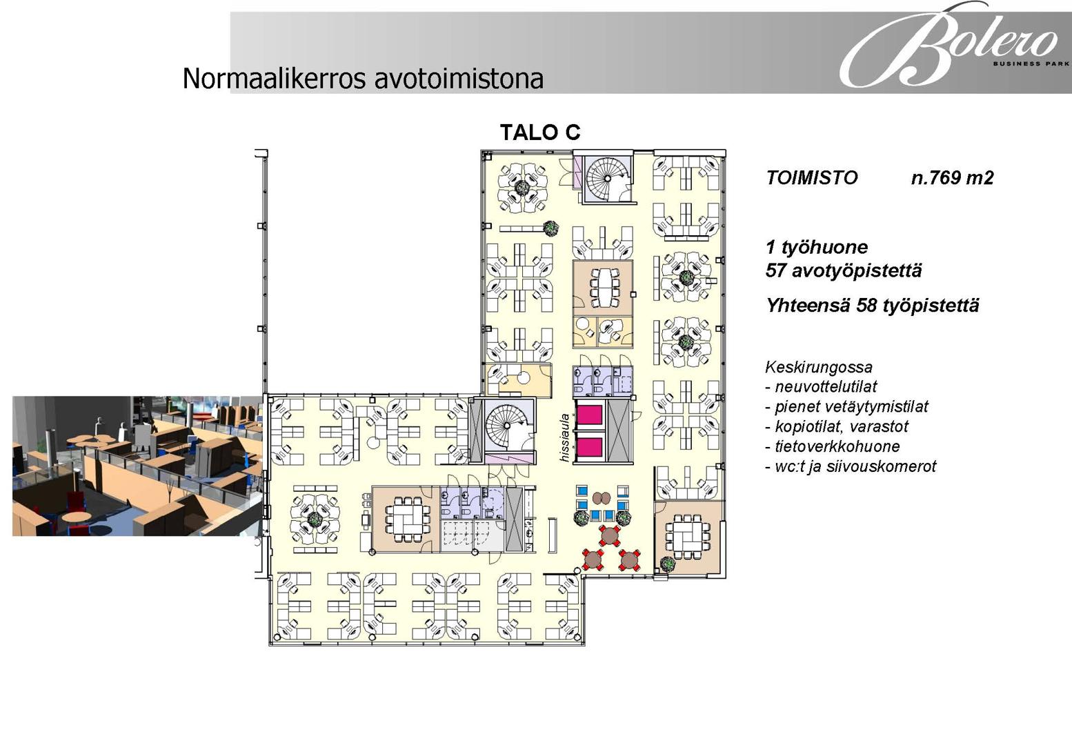 Atomitie 2 C, 769m2, 4. kerros, Toimistotila