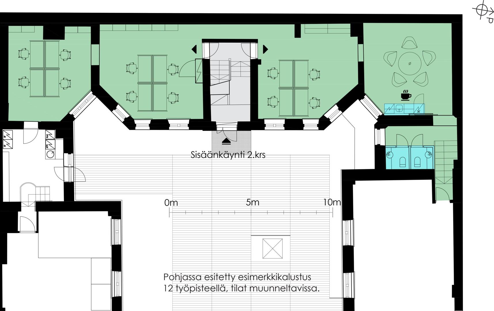 Unioninkatu 24, 141m2, 2. kerros, Toimistotila