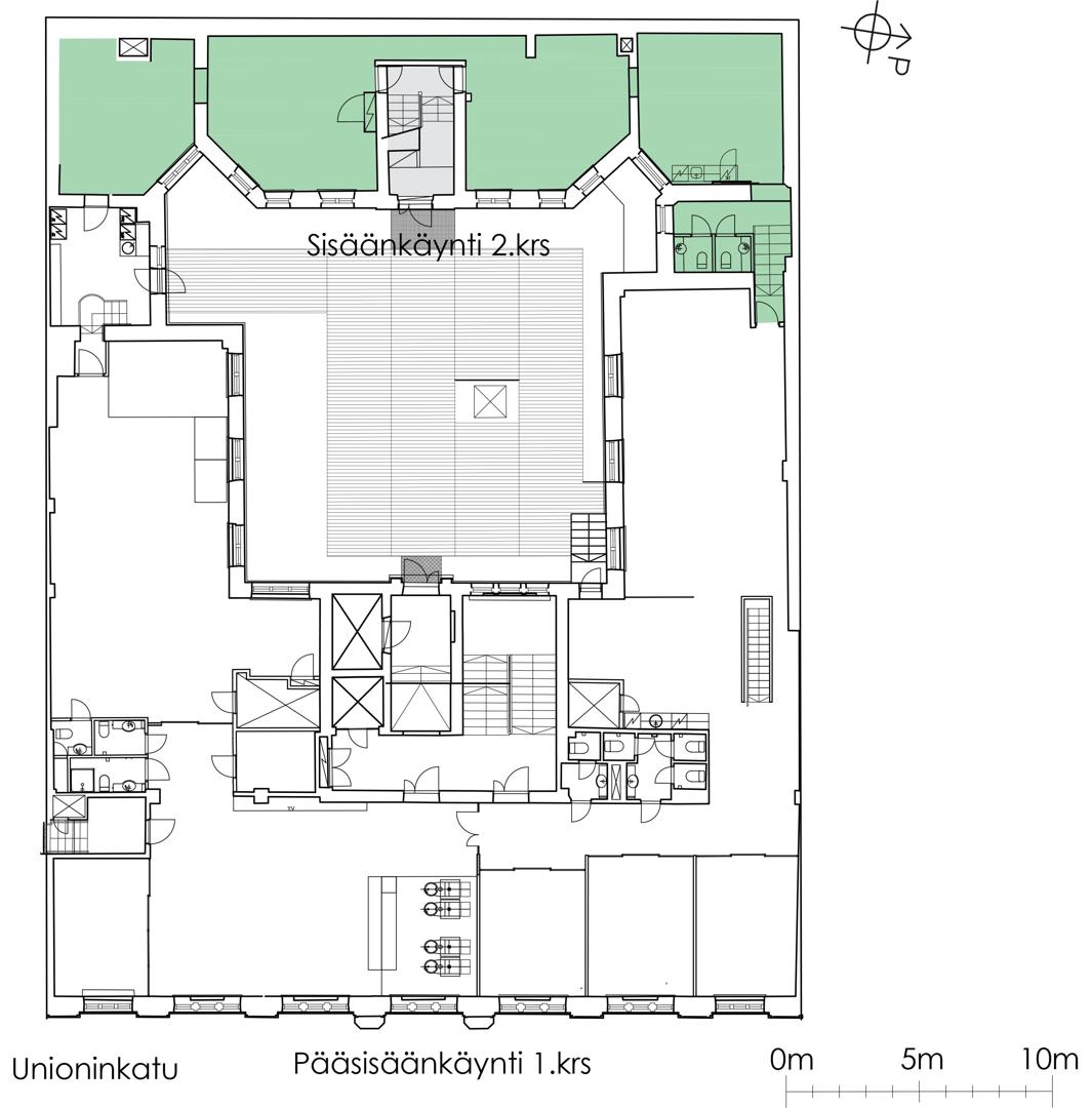 Unioninkatu 24, 141m2, 2. kerros, Toimistotila
