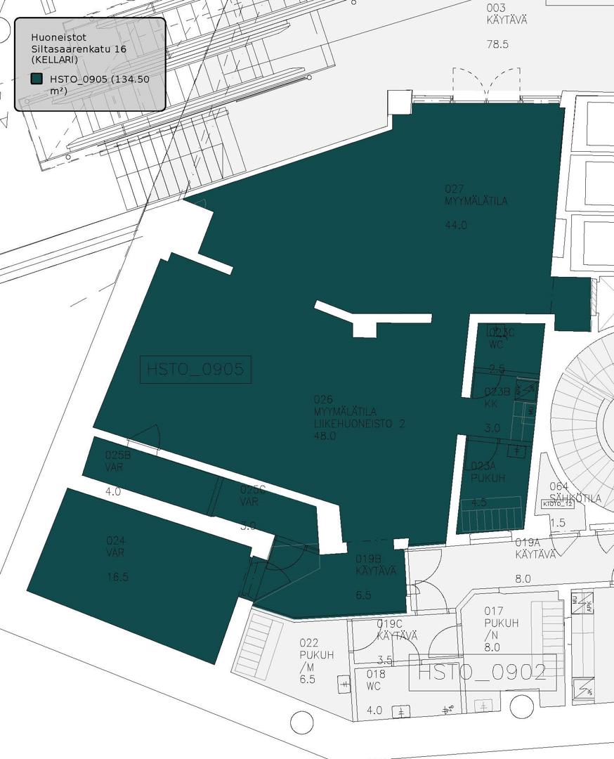 Siltasaarenkatu 16, 134m2, Pohjakerros, Liiketila