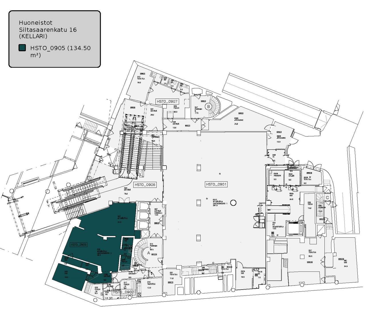 Siltasaarenkatu 16, 134m2, Pohjakerros, Liiketila