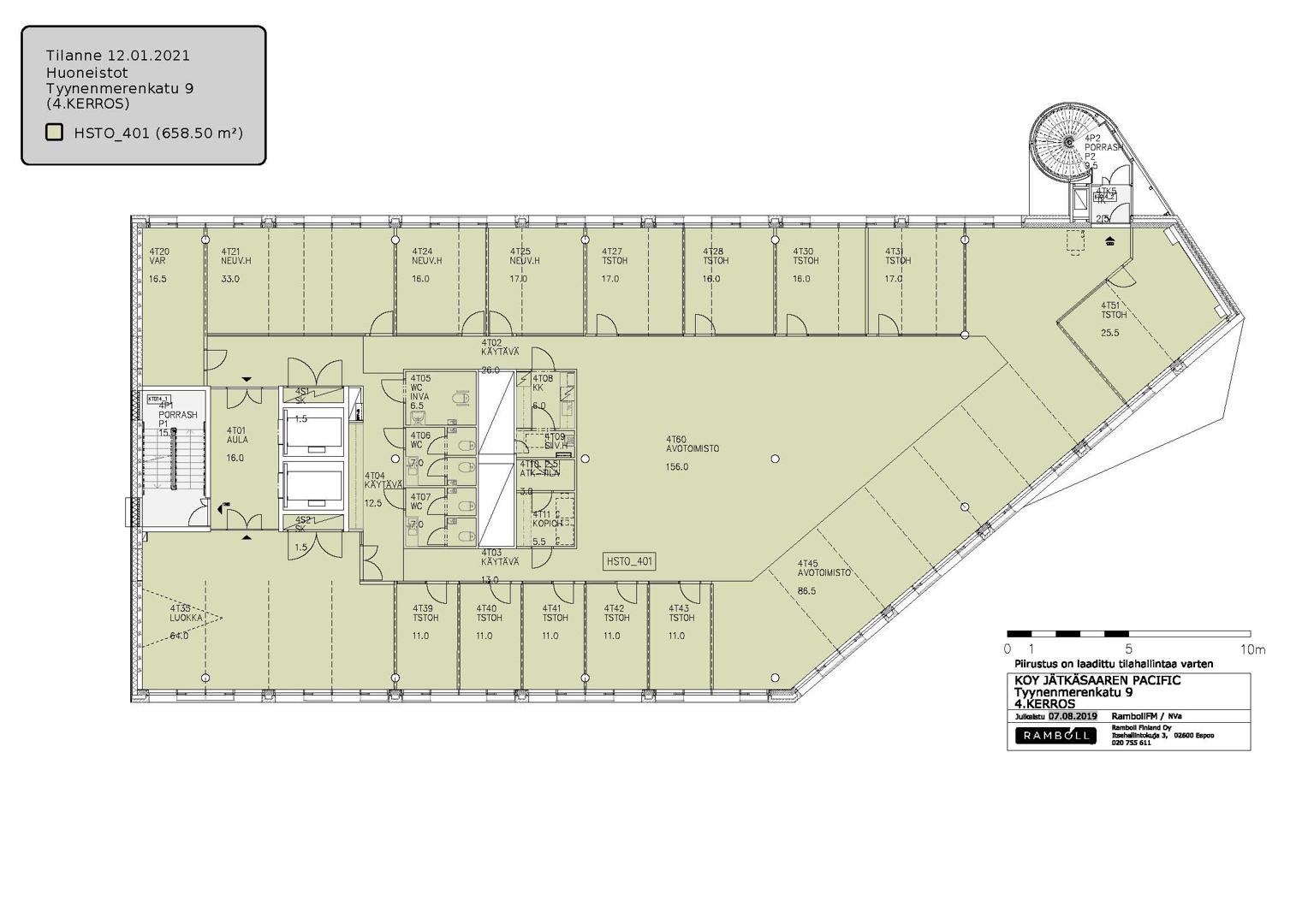 Tyynenmerenkatu 9, 659m2, 4. kerros, Toimistotila