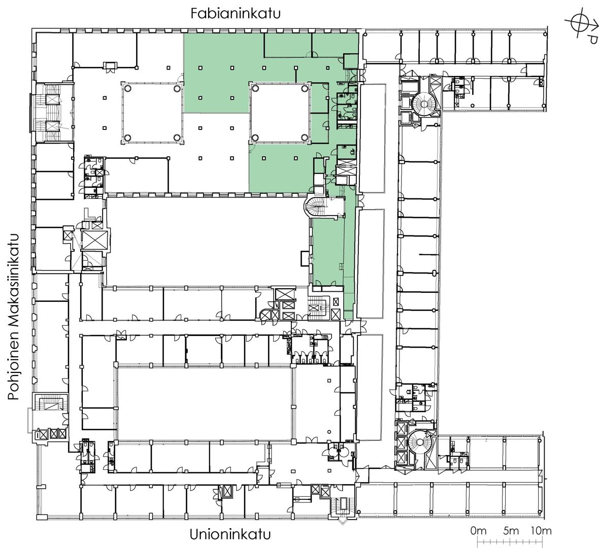 Fabianinkatu 21, 500m2, 5. kerros, Toimistotila