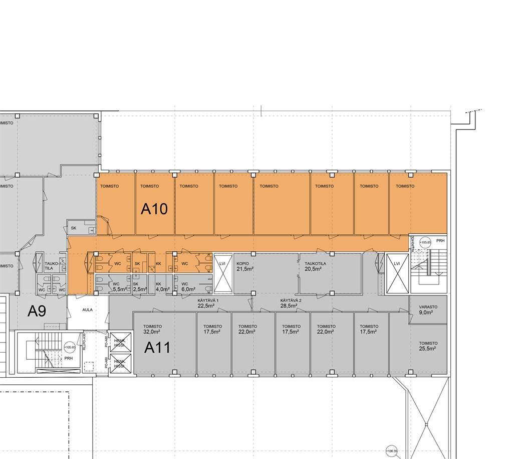 Kuninkaankatu 21 TAMPERE, 258m2, 5. kerros, Toimistotila