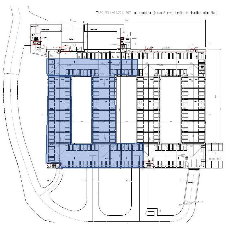 Töölönkatu 23-25, 3500m2, P3 kerros, Varastotila