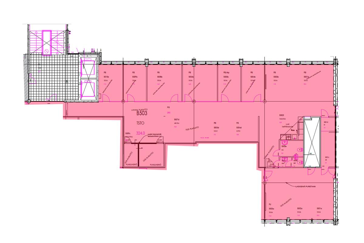 Lautatarhankatu 8 B, 314m2, 5. kerros, Toimistotila