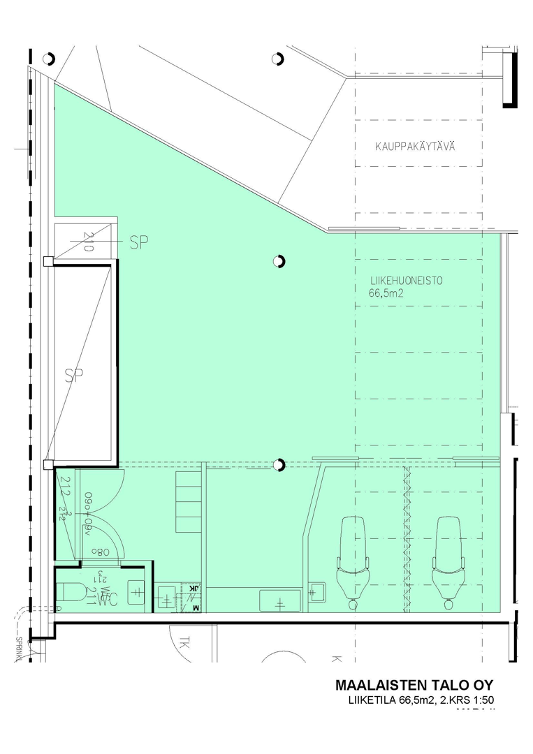 Simonkatu 6, 66m2, 2. kerros, Liiketila