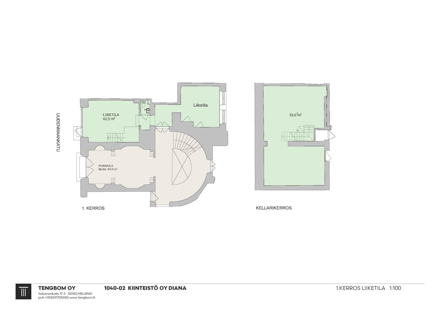 Uudenmaankatu 7, 95m2, Katutaso, Liiketila