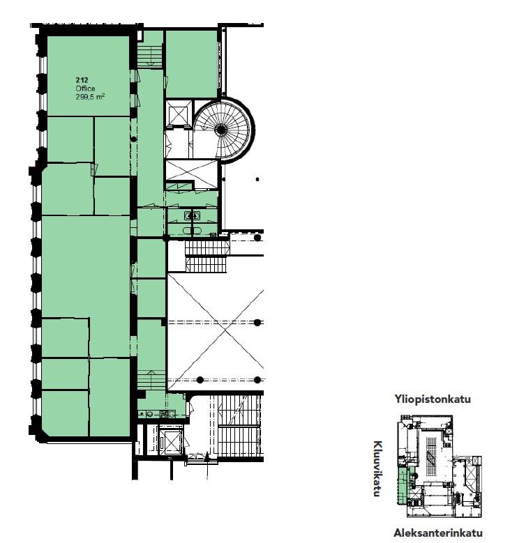 Kluuvikatu 5, 299m2, 3. kerros, Toimistotila