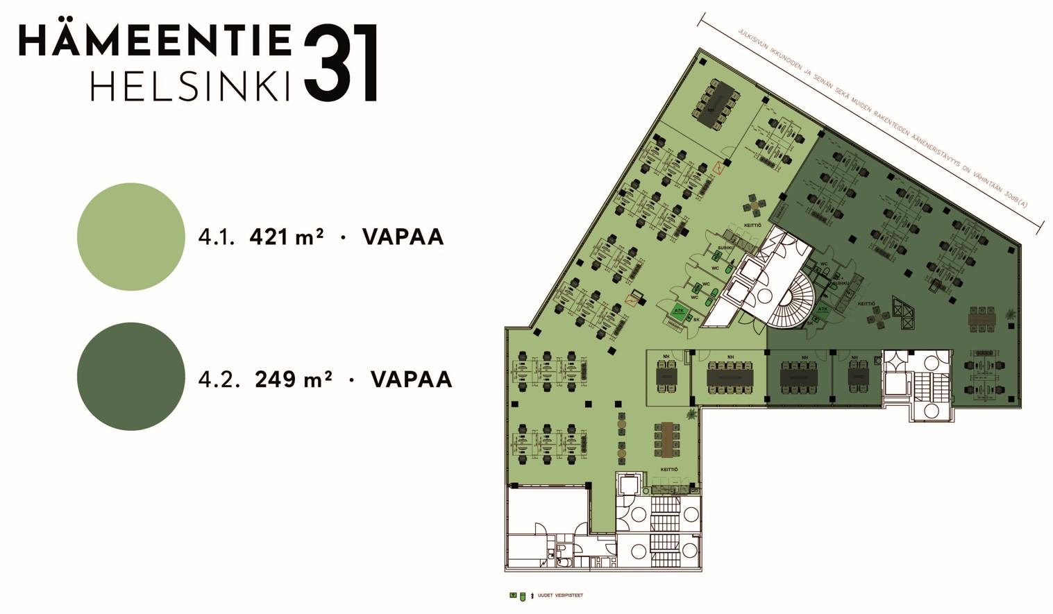 Hämeentie 31, 249m2, 4. kerros, Toimistotila