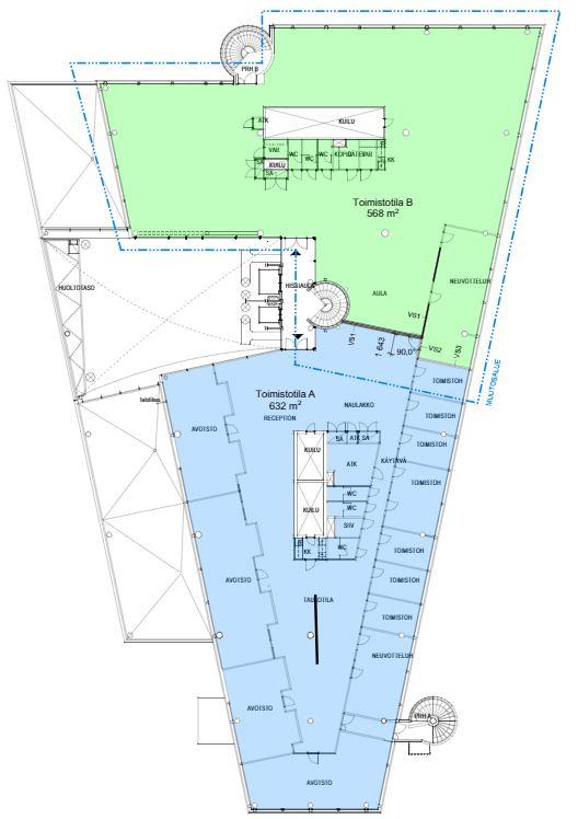 Tammasaarenkatu 3 PINTA, 632m2, 5. kerros, Toimistotila