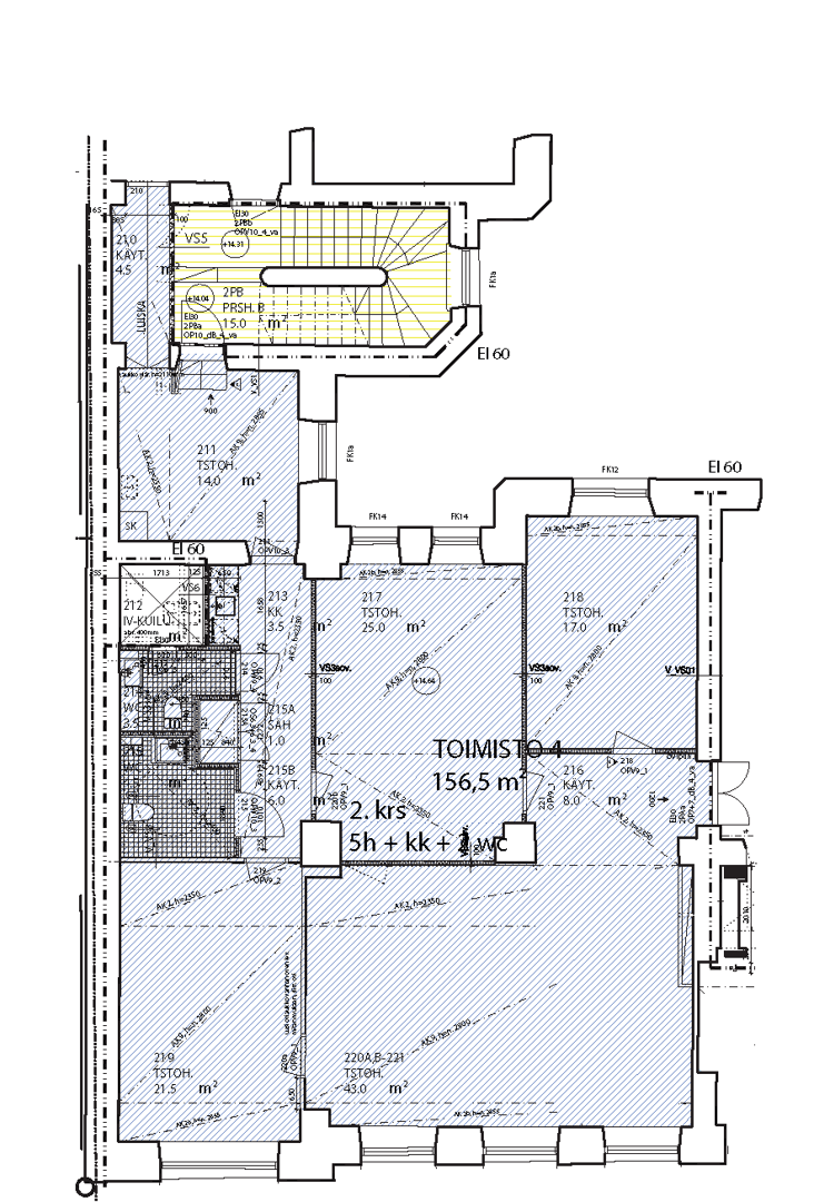 Bulevardi 6, 156m2, 2. kerros, Toimistotila