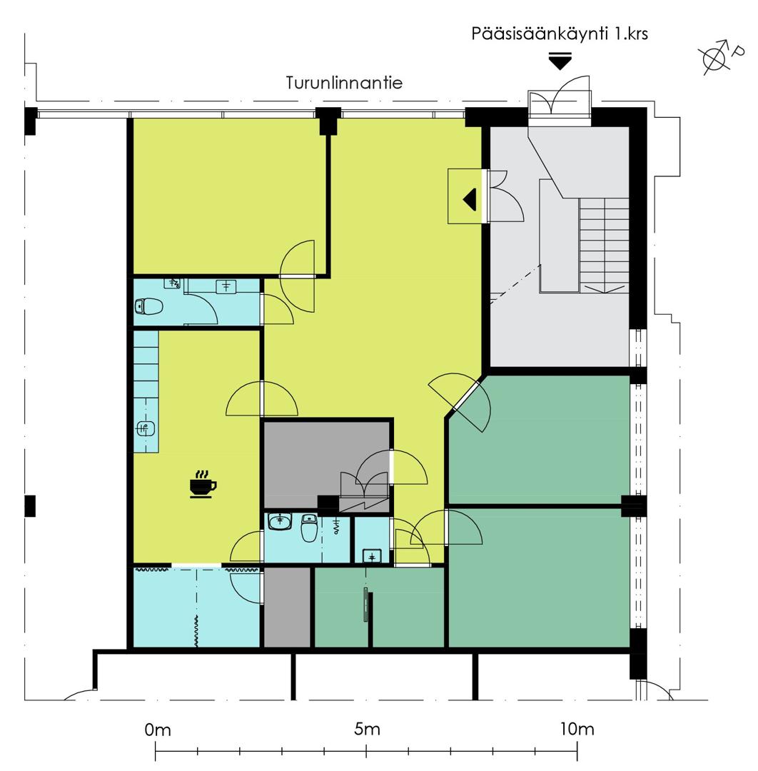 Turunlinnantie 12, 126m2, 1. kerros, Liiketila