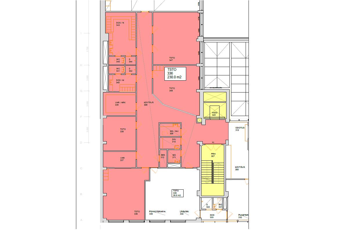 Vuorikatu 35 LAHTI, 231m2, 3. kerros, Toimistotila