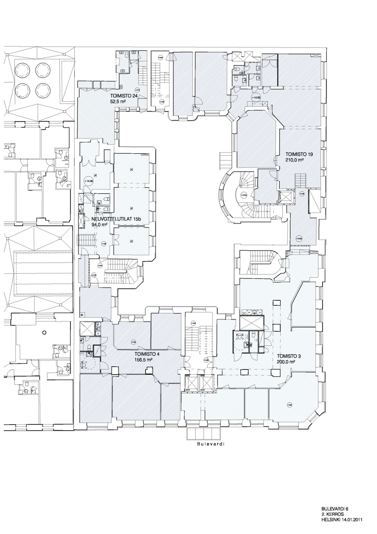 Bulevardi 6, 156m2, 2. kerros, Toimistotila