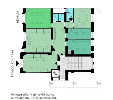 Yrjönkatu 23 A, 149m2, 5. kerros, Toimistotila