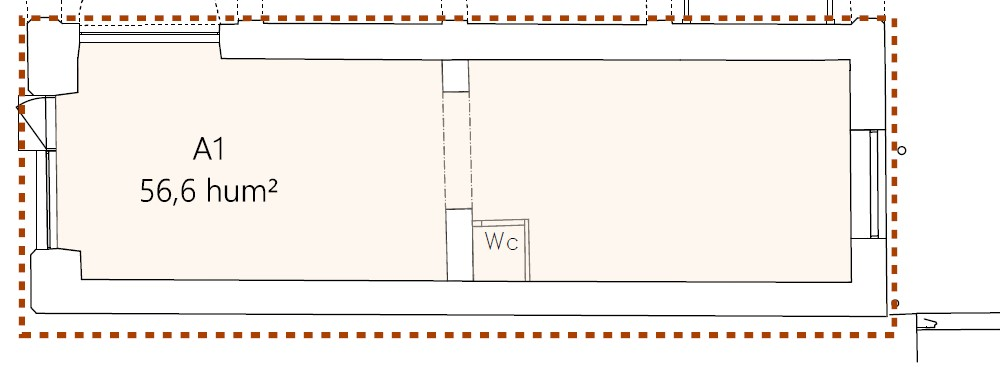 Kasarmikatu 23, 57m2, Katutaso, Liiketila
