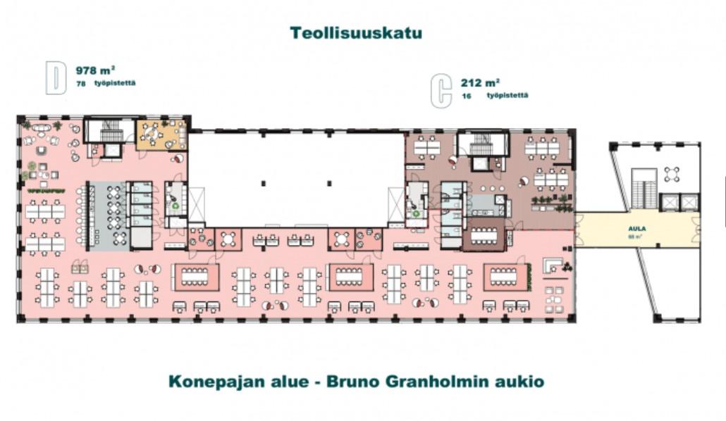 Teollisuuskatu 14, 1190m2, 3. kerros, Toimistotila