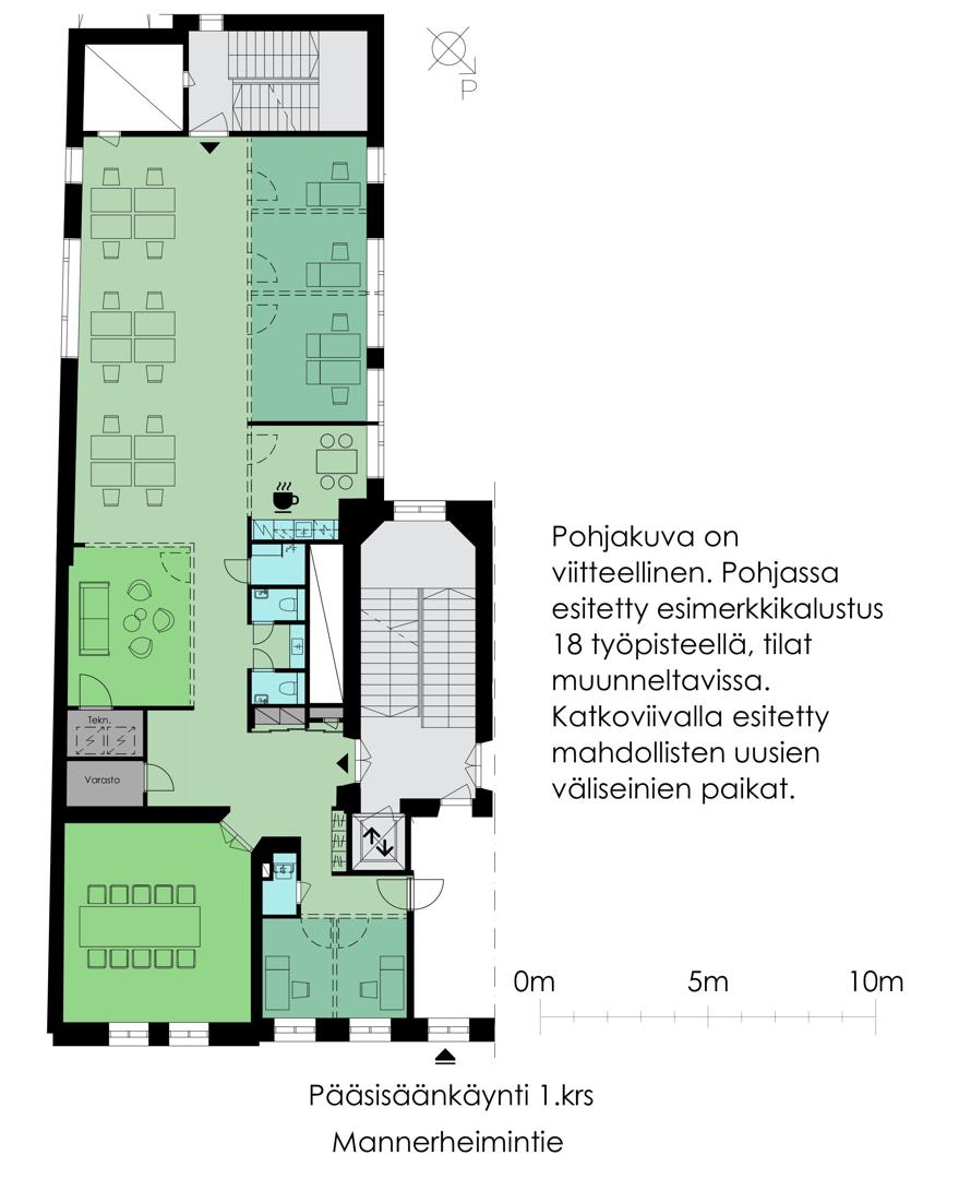 Mannerheimintie 16, 224m2, 5. kerros, Toimistotila