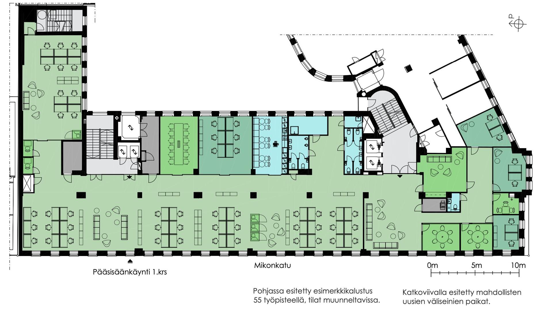 Mikonkatu 15, 802m2, 5. kerros, Toimistotila