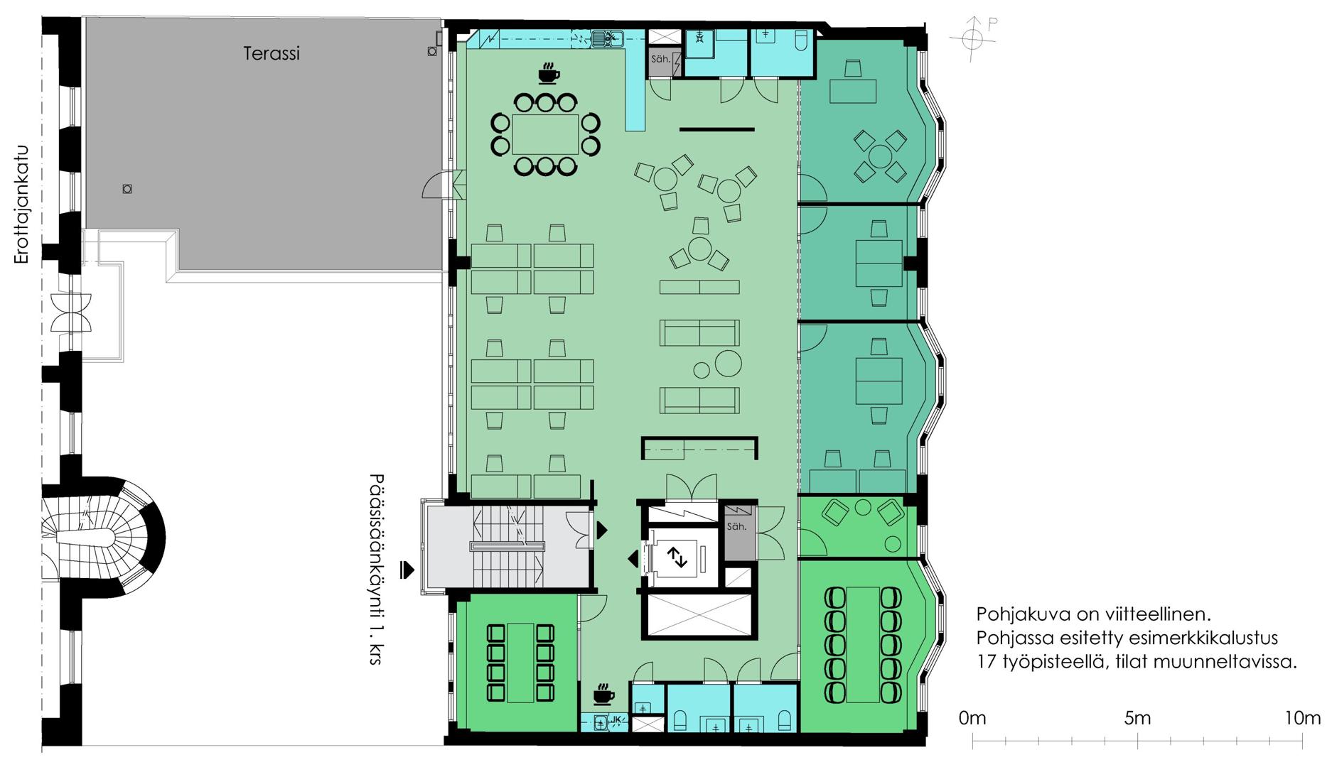 Erottajankatu 5, 273m2, 4. kerros, Toimistotila