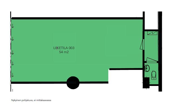Aleksanterinkatu 9, 54m2, 1. kerros, Liiketila